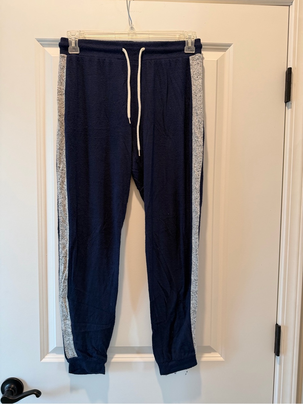 Ambiance Navy Blue Joggers with Heather Gray Side Panels